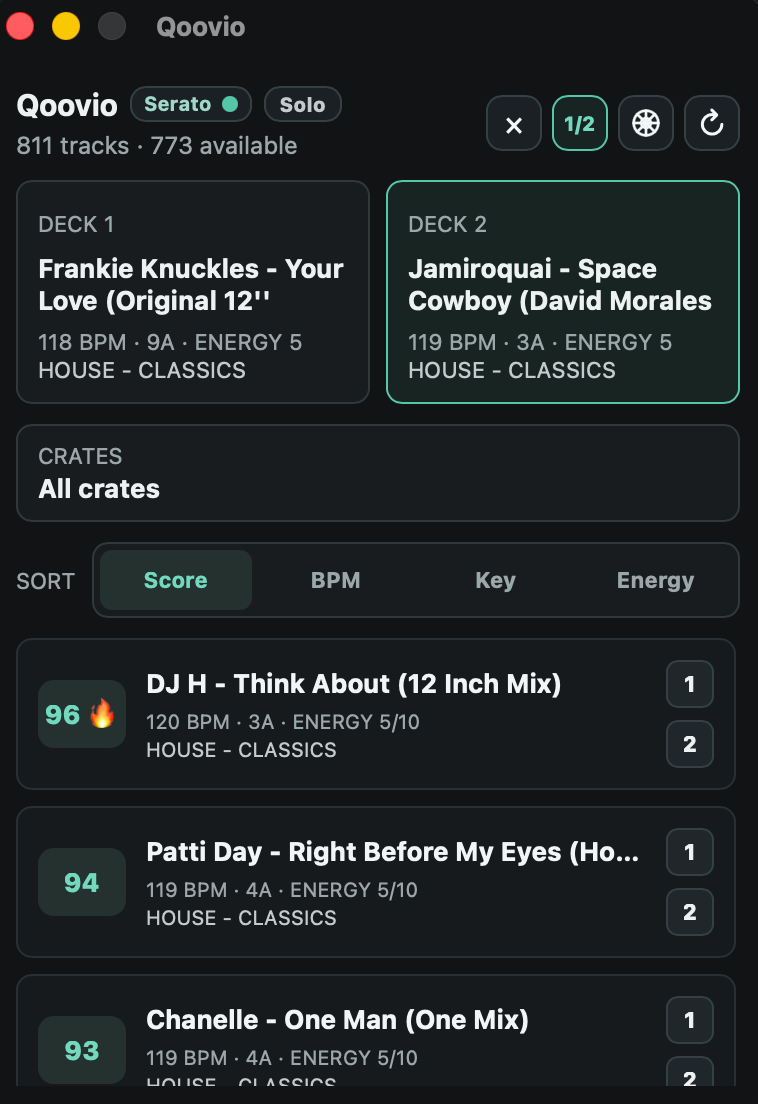 Qoovio detecting Serato