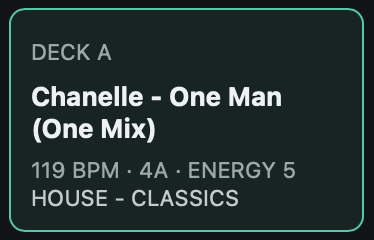 Current track in Qoovio